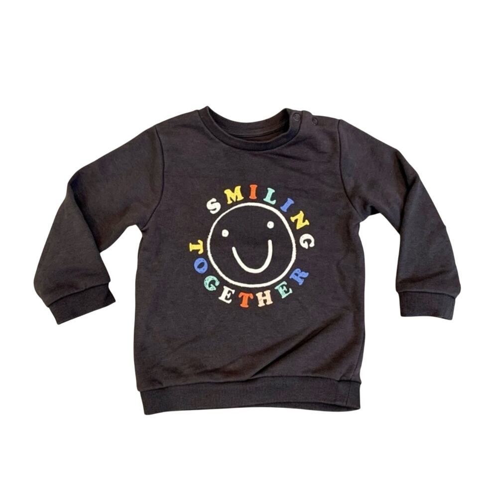 Marks & Spencer Toddler Rainbow Smiley Sweatshirt charcoal gray
